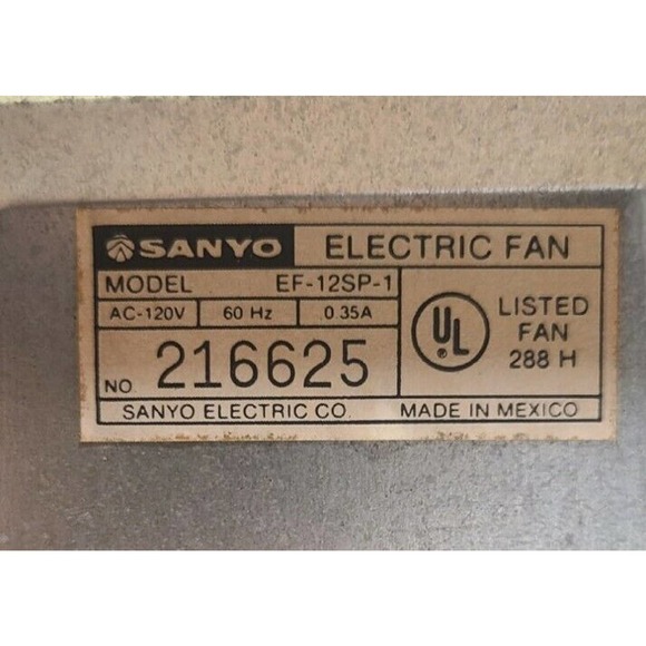 Vintage Sanyo 3 Speed Oscillating Electric CLEAN EF-12SP-1 - Picture 6 of 6